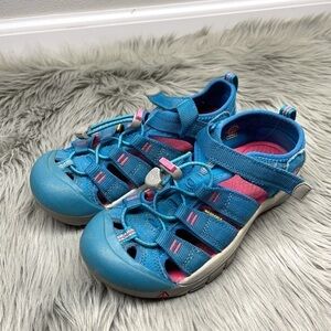 KEEN Newport H2 Sandals Blue Strappy Water Outdoor Shoes Hook and Loop Size 3